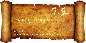 Traurig Zsanett névjegykártya